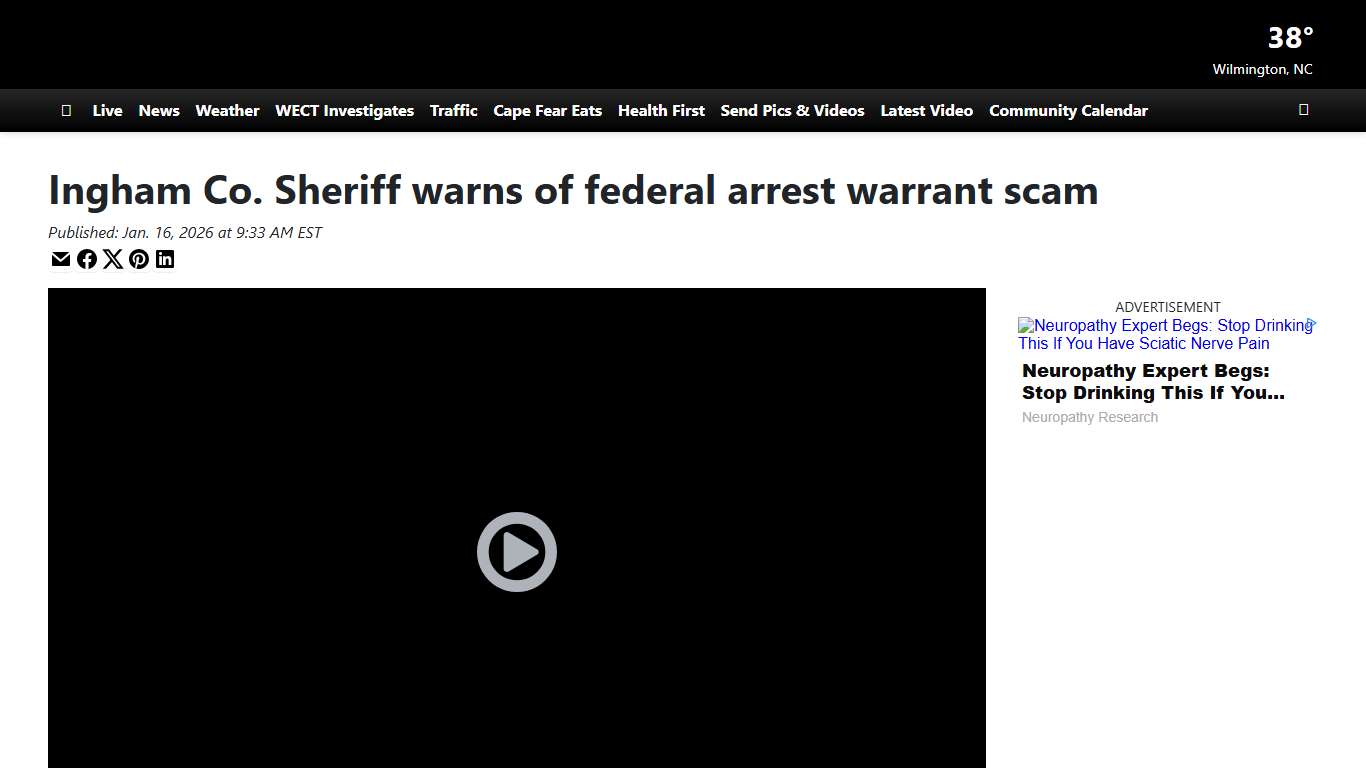 Ingham Co. Sheriff warns of federal arrest warrant scam