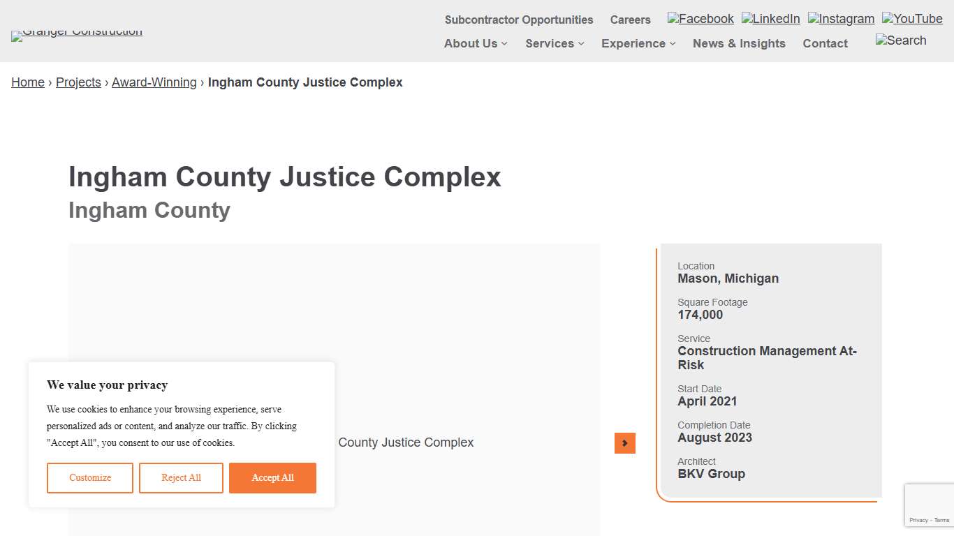 Ingham County Justice Complex - Granger Construction